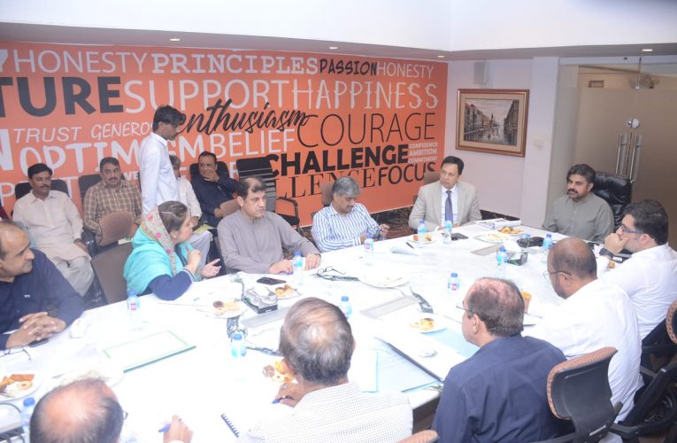 Important meeting chaired by Sindh Local Government Minister Syed Nasir Hussain Shah regarding cleaning of storm water drains  Secretary Local Government Najam Ahmad Shah briefed Sindh Local Government Minister