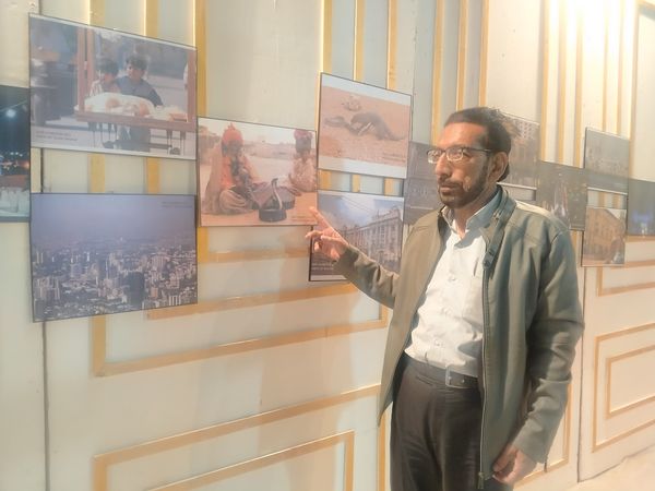 Senior journalist Altaf Mujahid at  PAPP Photo Exhibition 2023