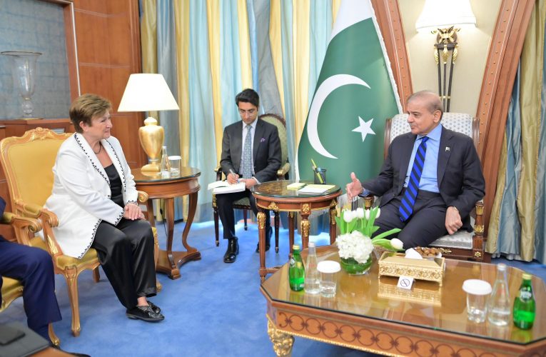 Prime Minister Muhammad Shehbaz Sharif meets IMF Managing Director Kristalina Georgieva