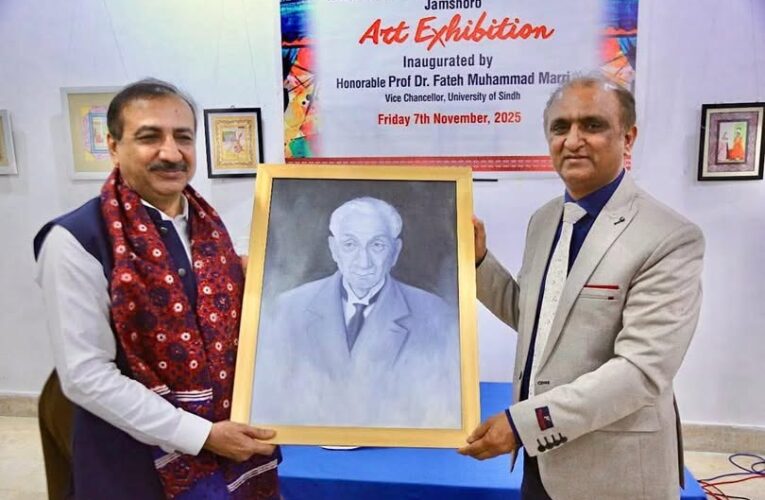 “Our land is a cradle of creativity,” he said. “From the flowing Indus River to the ancient Khirthar hills, there lies a story of life, struggle, and imagination and that is what art captures,”