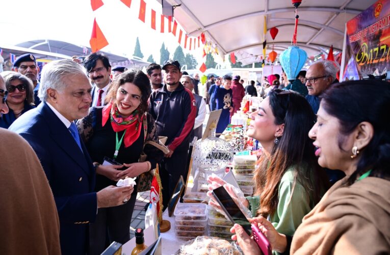 Deputy Prime Minister/Foreign Minister Senator Mohammad Ishaq Dar inaugurated the PFOWA Annual Charity Bazaar at the Ministry of Foreign Affairs today.