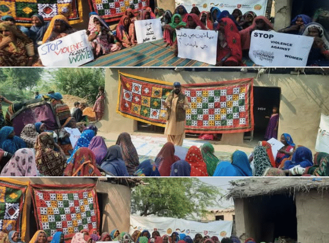 A community dialogue with rural women was organized in observance of the 16 Days of Activism 2025 against Violence Against Women (#VAW) at Village Ramzan Arain, Jhuddo, district Mirpurkhas under the Malteser International and BMZ-supported project.