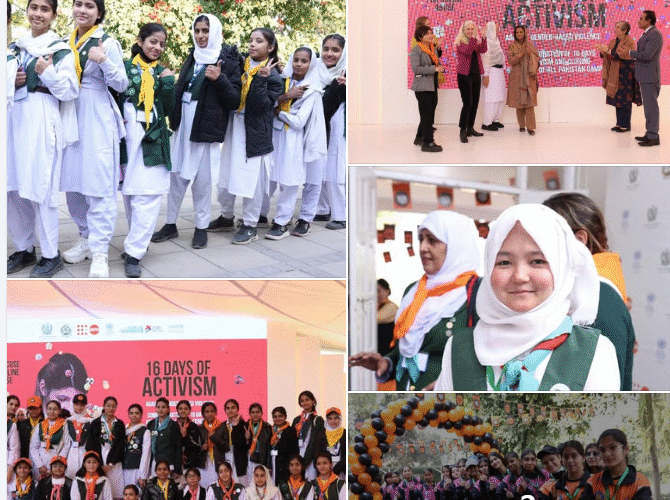 UNICEF, together with the Ministry of Human Rights, United Nations – Pakistan, UN Women Pakistan and partners, marked the 16 Days of Activism against Gender-Based Violence (25 Nov–10 Dec).