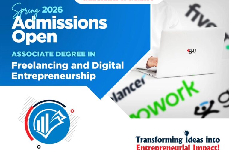 Spring 2026 admissions for Associate Degree in Freelancing & Digital Entrepreneurship are open at Salim Habib University