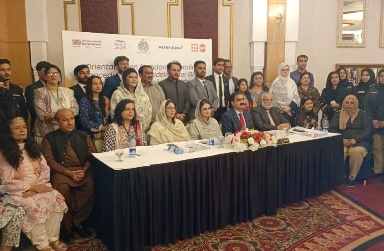 Orientation on Standard Operating Procedures and Guidelines for GBV Helplines and Service Providersby Pathfinder- Sindh Minister for Women Development Department Ms.Shaheena Sher Ali was grace the event