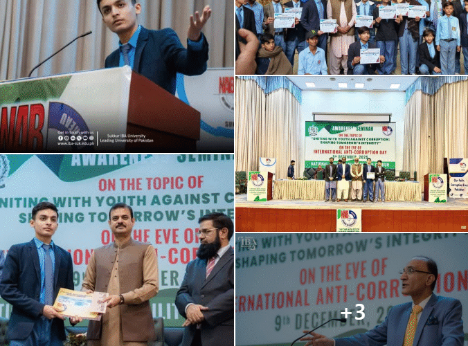 Agha Muhammad Asghar Khan, a brilliant student of GBHSS Memon Abdul Majeed Sindhi, Shikarpur, has won the NAB Sukkur Three-Division English Declamation Contest on anti-corruption.