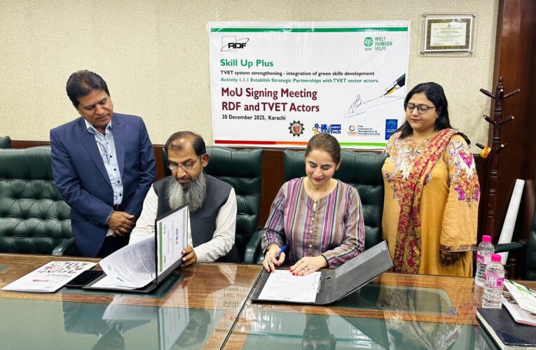 SZABIST ZABTech has signed a strategic collaboration with the Research & Development Foundation (RDF) for the Skill Up Plus Project, supported by Welthungerhilfe (WHH).