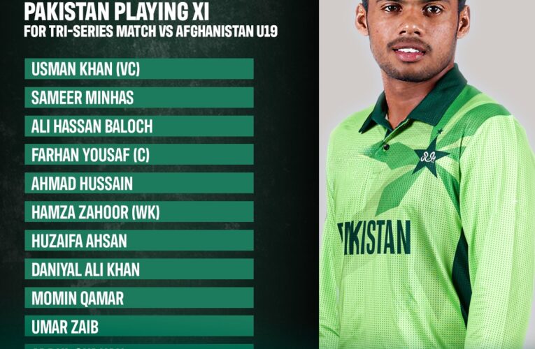 Pakistan U19 playing XI for the tri-series match against Afghanistan U19