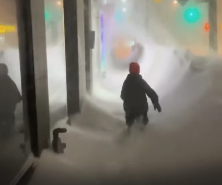Heavy Snowstorm Turns City Streets into Winter Wonderland