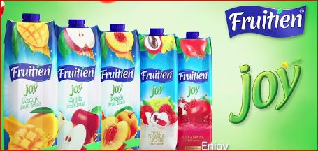 FRESHNESS COMES WITH FRUITTIEN NATURAL TASTY JUICES