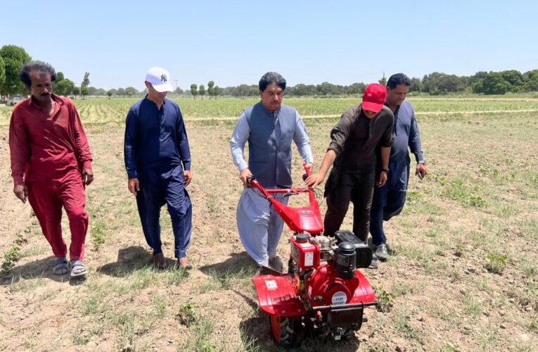 The Director General Agriculture Research Sindh, Tandojam, visited the cotton field and observed the effectiveness of various weedicides.
