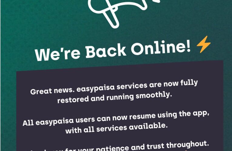 easypaisa Services Fully Functional Nationwide